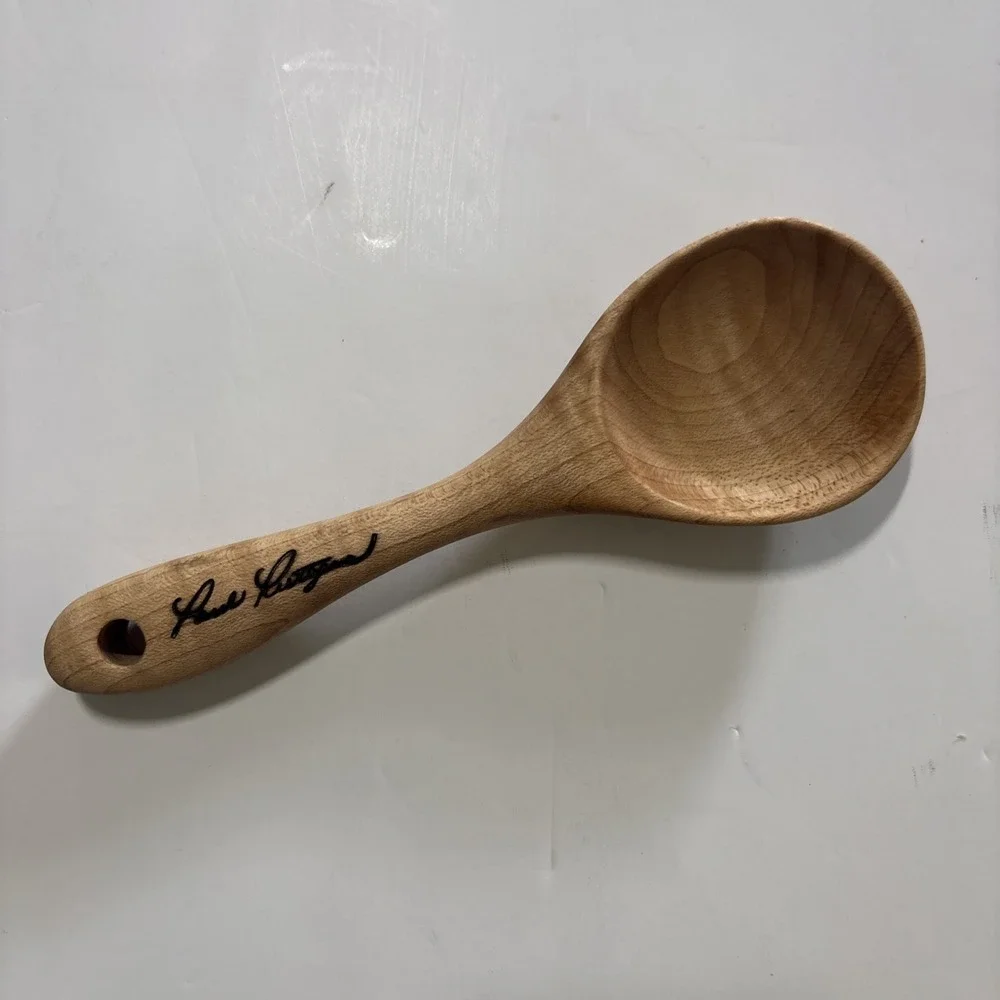 Signed Paul Rutgers Handcrafted Small Wooden Spoon Teaspoon Condiments New